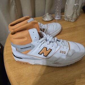 New Balance 650 White and Orange Sneakers